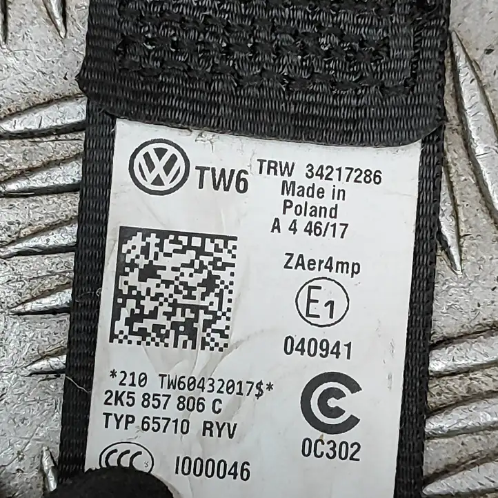 Volkswagen Caddy (2015 - 2020) 2K5857806C Передний ремень безопасности — фото 7