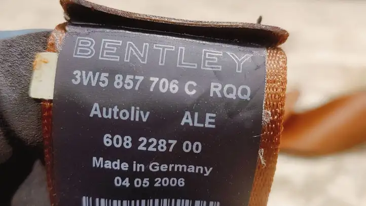 Bentley Flying Spur (2005 - 2012) 3W5857706C Передний ремень безопасности — фото 5
