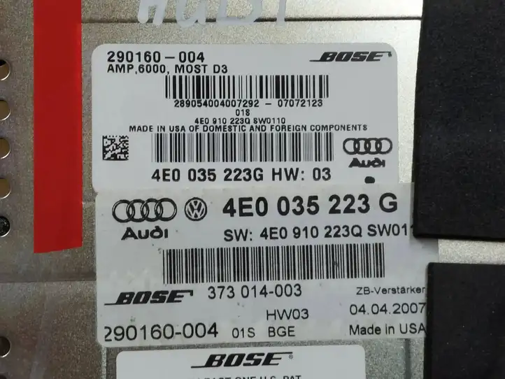 Audi A8 S8 D3 4E (2005 - 2007) 4E0910223Q Усилитель звука — фото 7