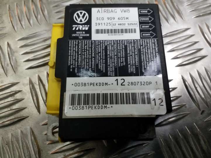 3C0909605M Volkswagen PASSAT B6 Oro pagalvių valdymo blokas