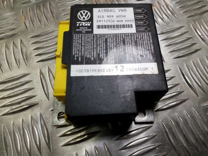 3C0909605M Volkswagen PASSAT B6 Oro pagalvių valdymo blokas