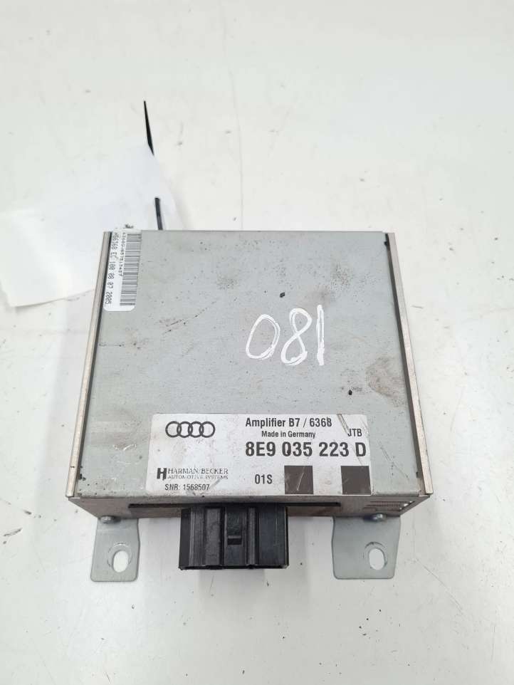 8E9035223D Audi A4 S4 B7 8E 8H Garso stiprintuvas