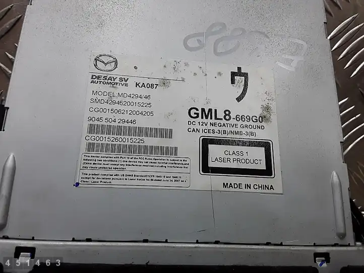 Mazda 6 (2015 - 2018) GML8669G0 CD/DVD чейнджер — фото 5