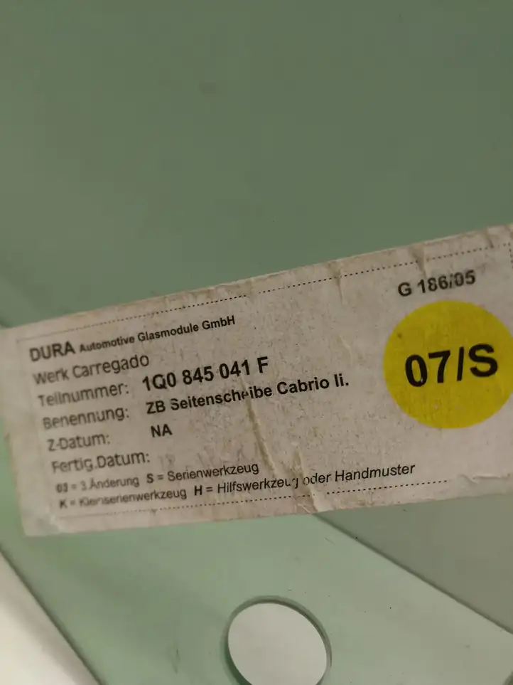 Volkswagen Eos (2006 - 2010) 1Q0845041F Заднее боковое стекло — фото 4