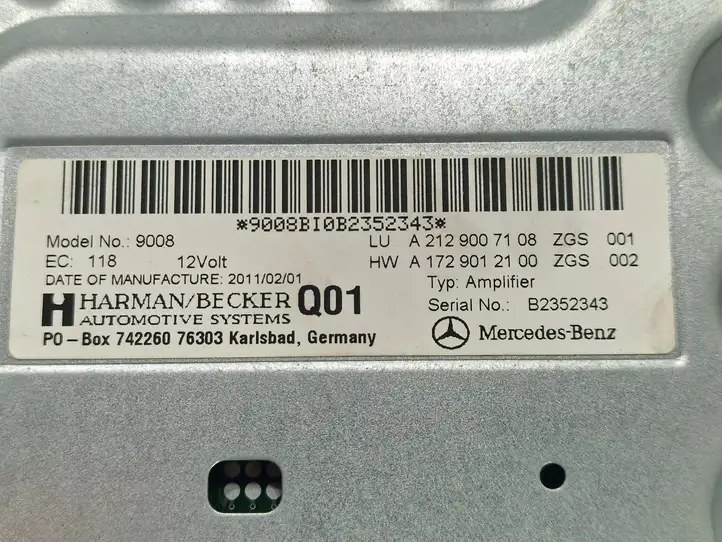 Mercedes-Benz CLS C218,X218 (2011 - 2017) A2129007108 Усилитель звука — фото 8