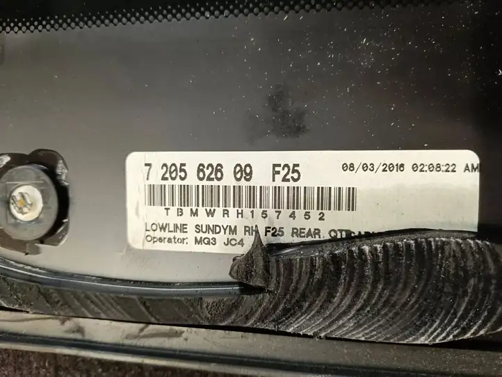 BMW X3 F25 (2010 - 2017) 7205626 Заднее боковое стекло — фото 4