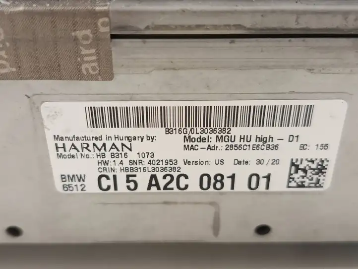BMW 4 G22 G23 G24 G26 (2020 - ) 5A2C081 Магнитола / мультимедийная система — фото 6