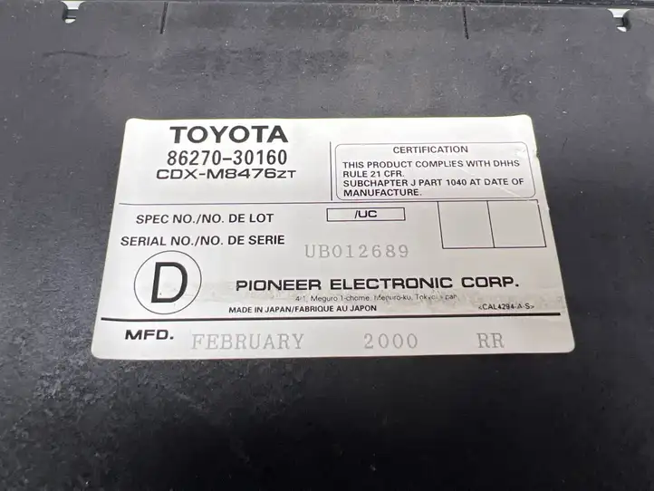 Lexus GS 300 350 430 (2000 - 2004) 8627030160 CD/DVD чейнджер — фото 2