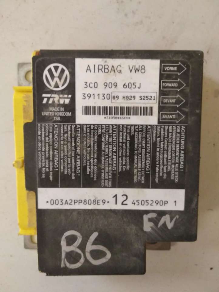 3C0909605J Volkswagen PASSAT B6 Oro pagalvių valdymo blokas