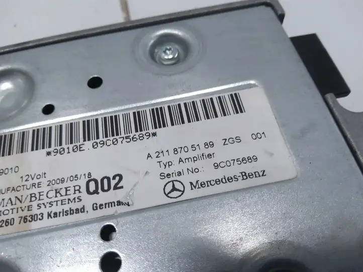 Mercedes-Benz E W212 (2009 - 2016) A2118705189 Усилитель звука — фото 3