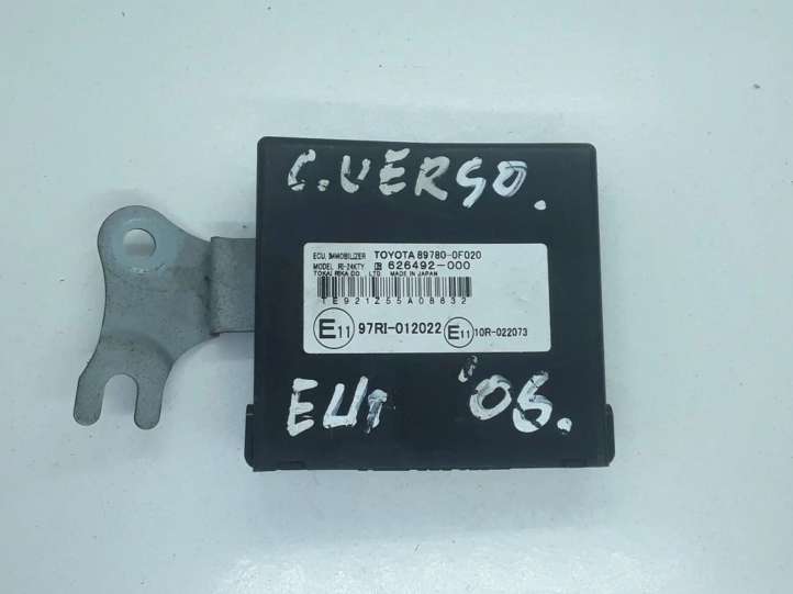 897800F020 Toyota Corolla Verso E121 Imobilaizerio valdymo blokas