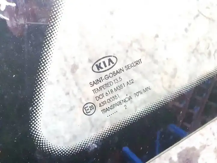 Kia Ceed (2010 - 2012) 43R00351 Заднее боковое стекло — фото 2