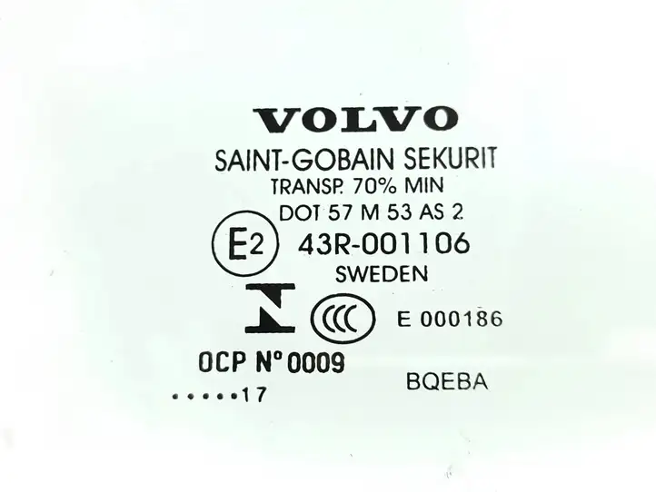 Volvo S90, V90 (2016 - 2020) 43R001106 Стекло передней двери — фото 2