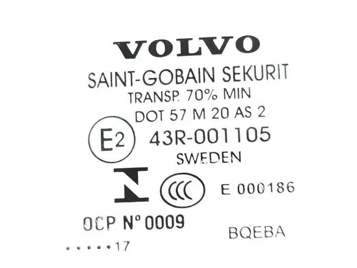 Volvo S90, V90 (2016 - 2020) 43R001105 Стекло задней двери — фото 2