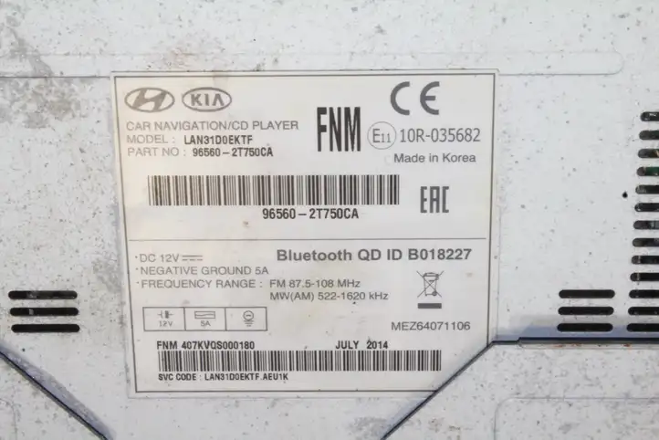 Kia Optima (2013 - 2015) 965602T750CA Магнитола / мультимедийная система — фото 8