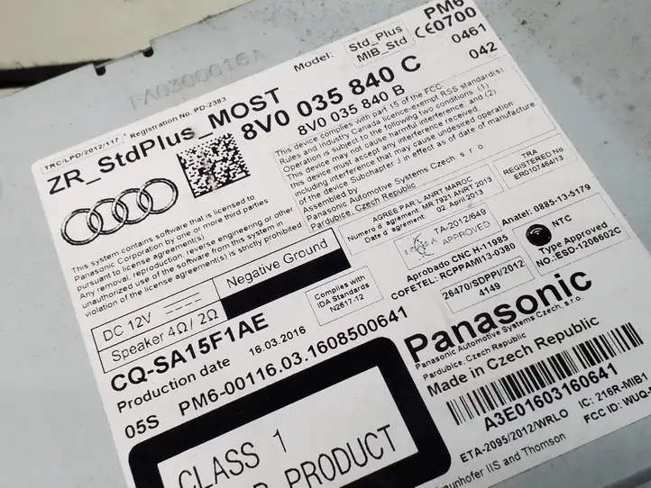 Audi A3/S3 8V (2012 - 2016) 8V0035840C Магнитола / мультимедийная система — фото 4