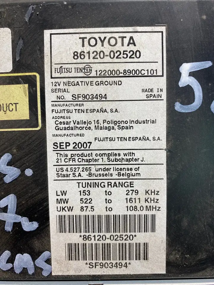 Toyota Auris 150 (2006 - 2012) 8612002520 Магнитола / мультимедийная система — фото 4