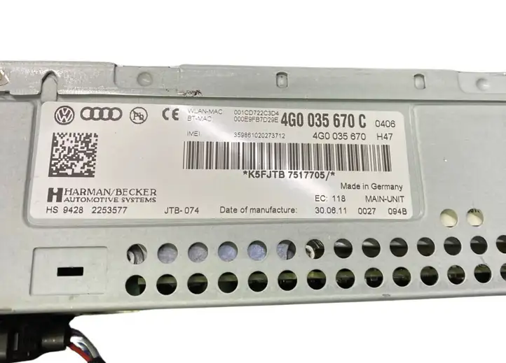 Audi A6 C7 (2011 - 2014) 4G0035670C Магнитола / мультимедийная система — фото 5