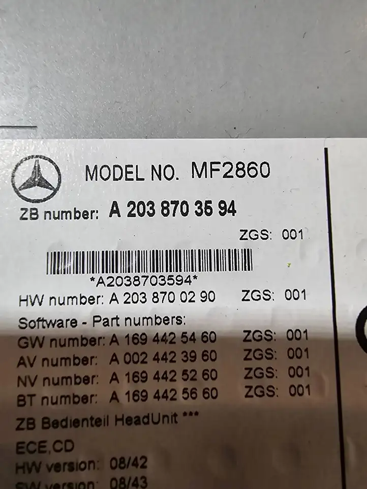 Mercedes-Benz CLC CL 203 (2008 - 2011) A2038703594 Магнитола / мультимедийная система — фото 8