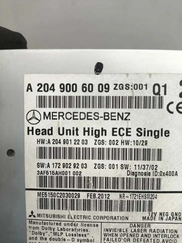 Mercedes-Benz C W204 (2007 - 2014) A2049006009 Магнитола / мультимедийная система — фото 3