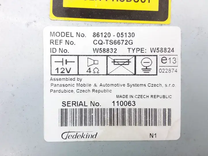 Toyota Avensis T250 (2006 - 2009) 8612005130 Магнитола / мультимедийная система — фото 3