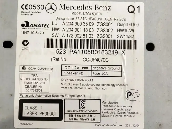 Mercedes-Benz C W204 (2007 - 2014) Магнитола / мультимедийная система — фото 7