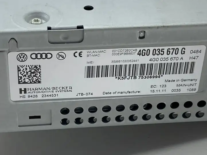 Audi A6 C7 (2011 - 2014) 4G0035670G Магнитола / мультимедийная система — фото 8