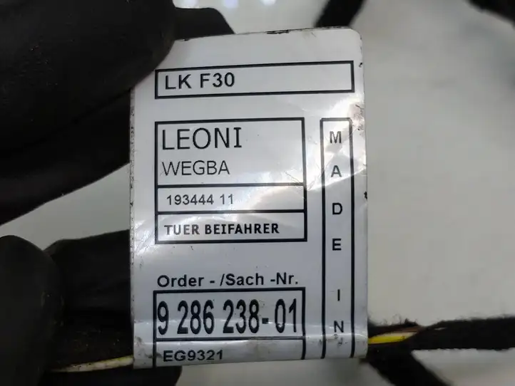 BMW 3 F30 F35 F31 (2012 - 2018) 9286238 Проводка передней двери — фото 5