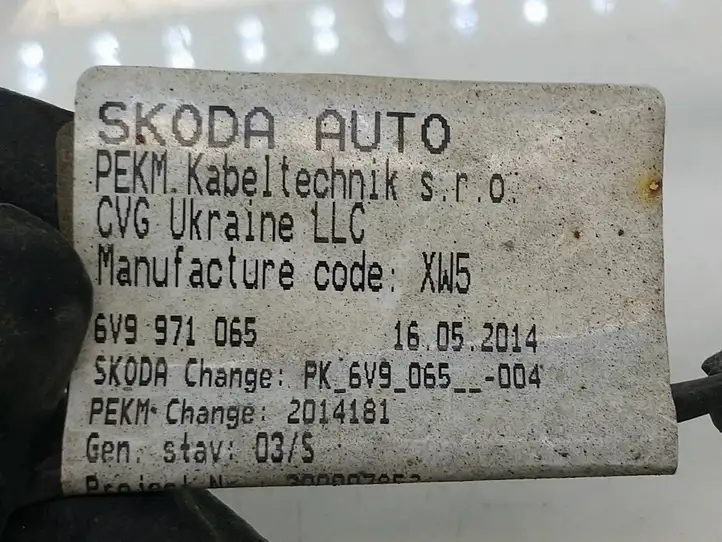 Skoda Fabia Mk3 (NJ) (2015 - 2021) 6V9971065 Проводка парктроников — фото 4