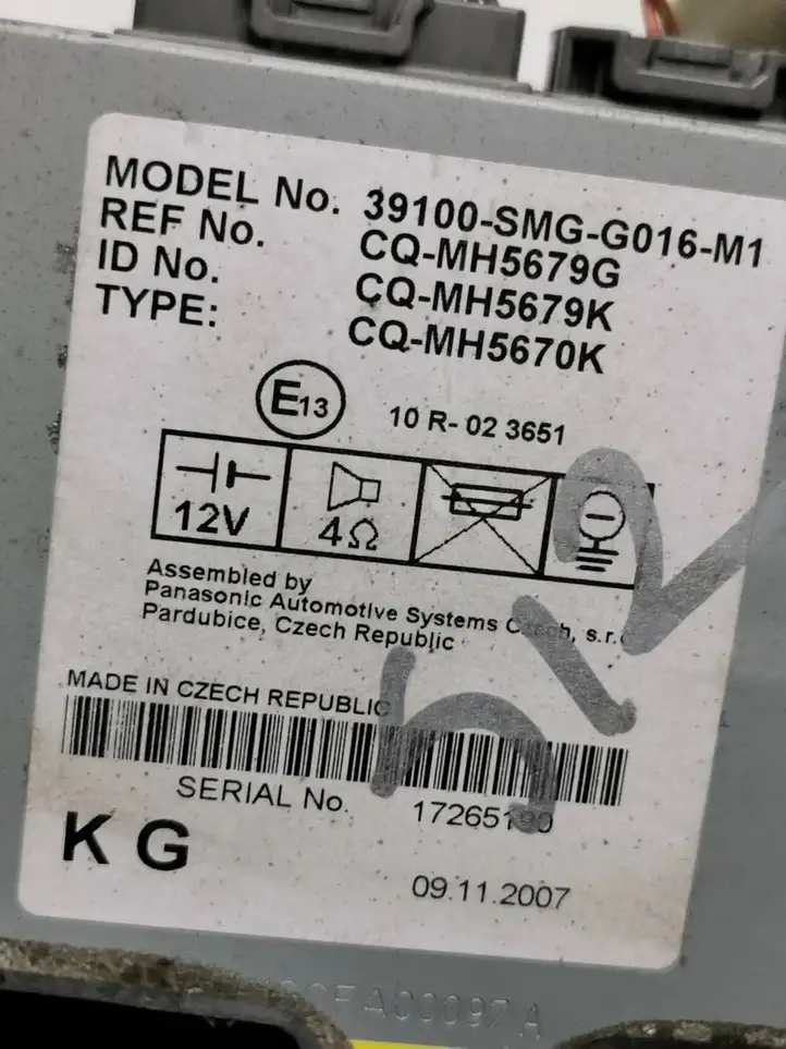 Honda Civic (2006 - 2011) 39100SMGG016M1 Магнитола / мультимедийная система — фото 7