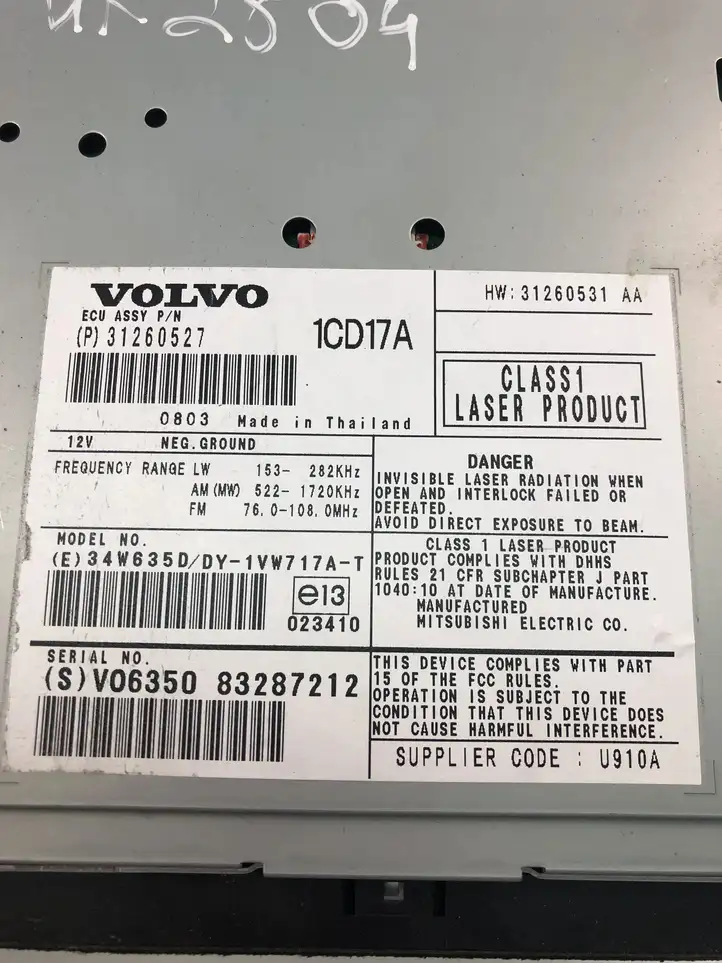 Volvo S40 (2004 - 2007) 31260527 Магнитола / мультимедийная система — фото 4