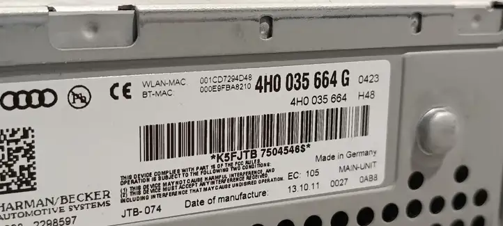 Audi A8 S8 D4 4H (2010 - 2014) 4H0035664G Магнитола / мультимедийная система — фото 7