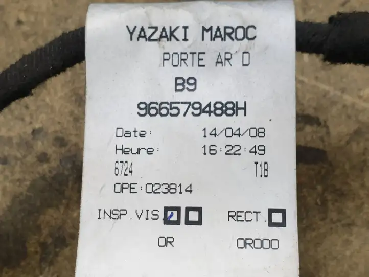 Peugeot Partner (2008 - 2012) 966579488H Проводка раздвижной двери — фото 6