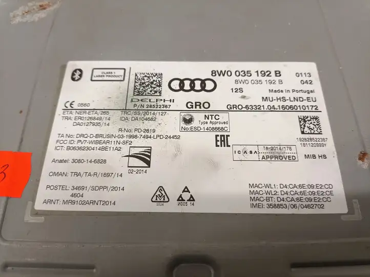 Audi A4 S4 B9 (2015 - 2019) 8W0035192B Магнитола / мультимедийная система — фото 3