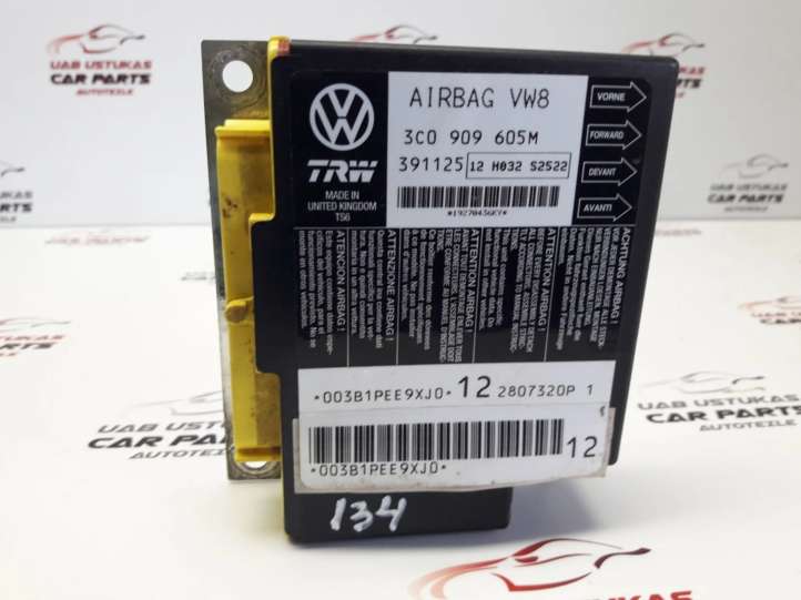 3C0909605M Volkswagen PASSAT B6 Oro pagalvių valdymo blokas