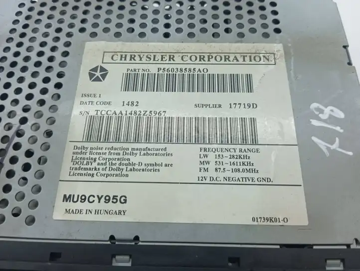 Chrysler PT Cruiser (2000 - 2010) P56038585A0 Магнитола / мультимедийная система — фото 5