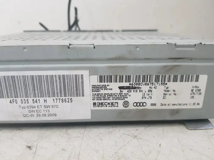 Audi A6 S6 C6 4F (2004 - 2008) 4F0035541H Магнитола / мультимедийная система — фото 4