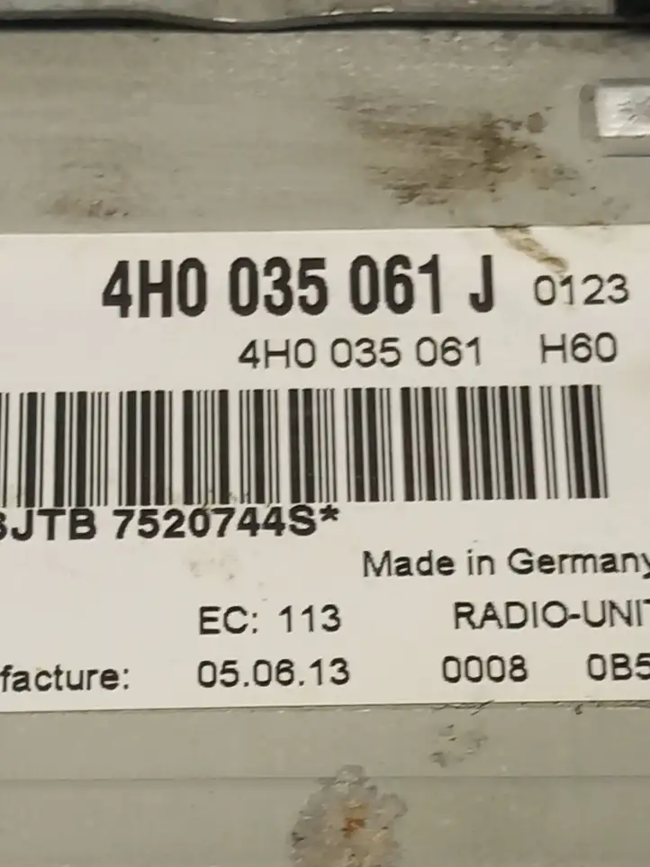Audi A8 S8 D4 4H (2010 - 2014) 4H0035061J Магнитола / мультимедийная система — фото 4