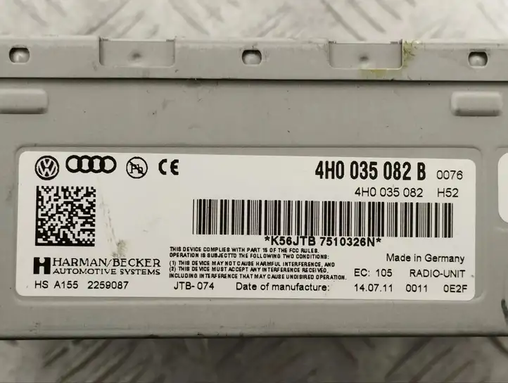 Audi A8 S8 D4 4H (2010 - 2014) 4H0035082B Магнитола / мультимедийная система — фото 3