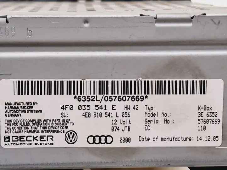 Audi A6 S6 C6 4F (2004 - 2008) 4F0035541E Магнитола / мультимедийная система — фото 5