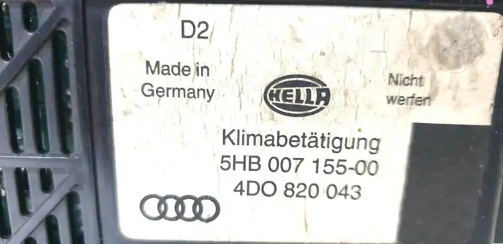 Audi A8 S8 D3 4E (2002 - 2005) 5HB007155-00 Блок управления кондиционером — фото 2