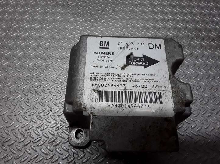 24416704DM Opel Zafira A Oro pagalvių valdymo blokas