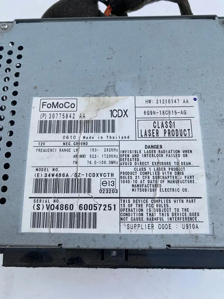 Volvo S80 (2006 - 2009) 6G9N18C815AG Магнитола / мультимедийная система — фото 3