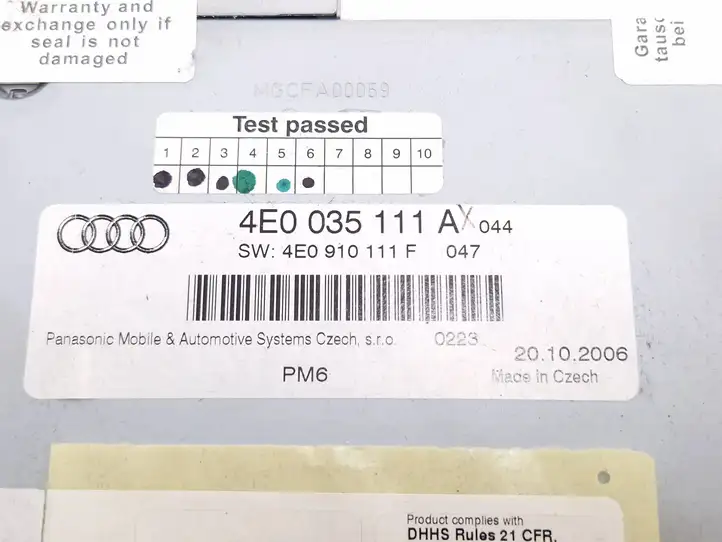 Audi A6 Allroad C6 (2006 - 2008) 4E0035111AX CD/DVD чейнджер — фото 8