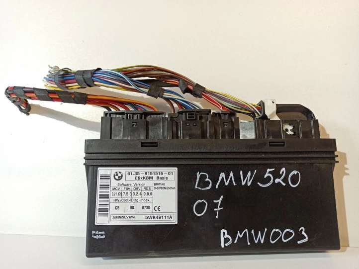 9151516 BMW 5 E60 E61 Galios (ECU) modulis