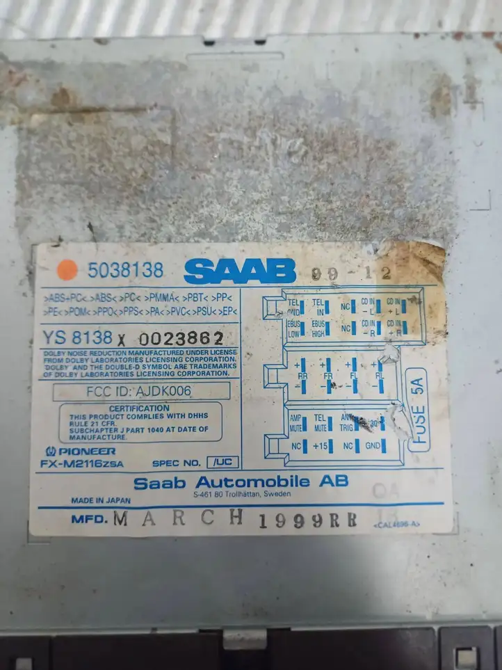 Saab 9-5 (1998 - 2005) 5038138 Магнитола / мультимедийная система — фото 3