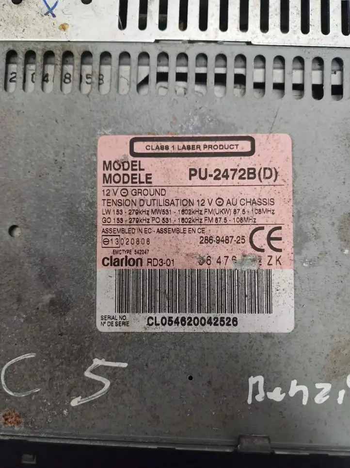 Citroen C5 (2001 - 2004) PU2472B Магнитола / мультимедийная система — фото 3
