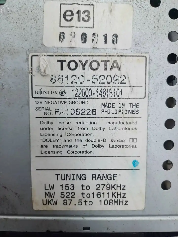 Toyota Yaris Verso (1999 - 2005) 8612052022 Магнитола / мультимедийная система — фото 3