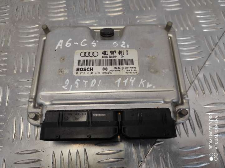 4B1907401D Audi A6 S6 C5 4B Variklio valdymo blokas