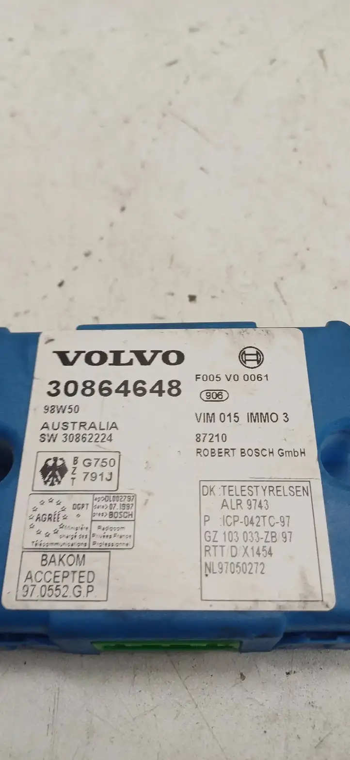 Volvo S40, V40 (2000 - 2004) 30862224 Блок иммобилайзера — фото 3